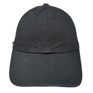 Ethos Slideback Baseball Hat Black One Size Adjustable Vent Holes Blank